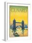 Cunard Travel Poster-null-Framed Premium Giclee Print