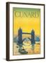 Cunard Travel Poster-null-Framed Art Print