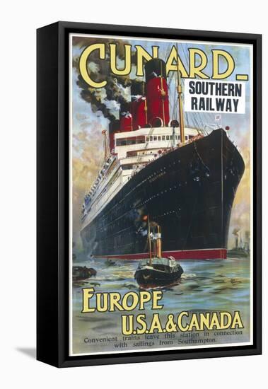 Cunard Travel Poster-null-Framed Stretched Canvas