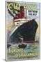 Cunard Travel Poster-null-Mounted Art Print