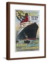 Cunard Travel Poster-null-Framed Art Print