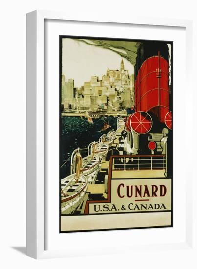 Cunard Usa and Canada Poster-null-Framed Giclee Print