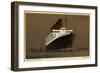 Cunard White Star Line, Steamer Aquitana, Biplane-null-Framed Giclee Print