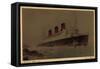 Cunard White Star Line, Steamer Queen Mary-null-Framed Stretched Canvas