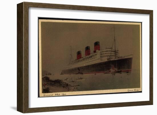 Cunard White Star Line, Steamer Queen Mary-null-Framed Giclee Print