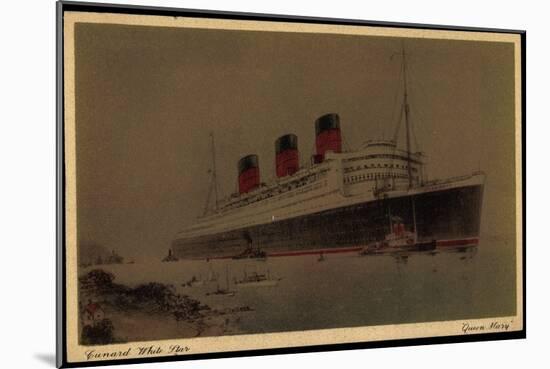 Cunard White Star Line, Steamer Queen Mary-null-Mounted Giclee Print