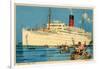 Cunard White Star Ocean Liner, Franconia-null-Framed Art Print