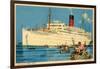 Cunard White Star Ocean Liner, Franconia-null-Framed Art Print