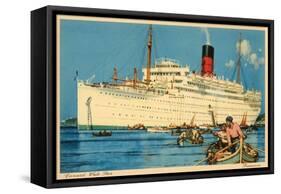 Cunard White Star Ocean Liner, Franconia-null-Framed Stretched Canvas
