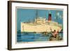 Cunard White Star Ocean Liner, Franconia-null-Framed Art Print