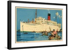 Cunard White Star Ocean Liner, Franconia-null-Framed Art Print