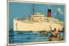 Cunard White Star Ocean Liner, Franconia-null-Mounted Art Print