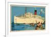 Cunard White Star Ocean Liner, Franconia-null-Framed Art Print