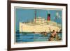 Cunard White Star Ocean Liner, Franconia-null-Framed Art Print