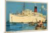 Cunard White Star Ocean Liner, Franconia-null-Mounted Art Print