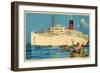 Cunard White Star Ocean Liner, Franconia-null-Framed Art Print