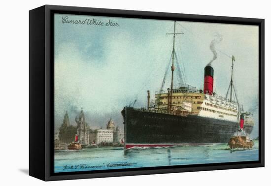 Cunard White Star, Old Ocean Liner-null-Framed Stretched Canvas