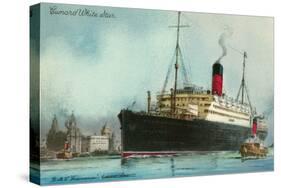 Cunard White Star, Old Ocean Liner-null-Stretched Canvas