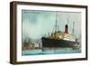 Cunard White Star, Old Ocean Liner-null-Framed Art Print