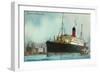 Cunard White Star, Old Ocean Liner-null-Framed Art Print