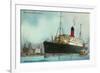 Cunard White Star, Old Ocean Liner-null-Framed Art Print