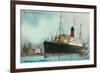 Cunard White Star, Old Ocean Liner-null-Framed Art Print