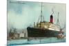 Cunard White Star, Old Ocean Liner-null-Mounted Art Print