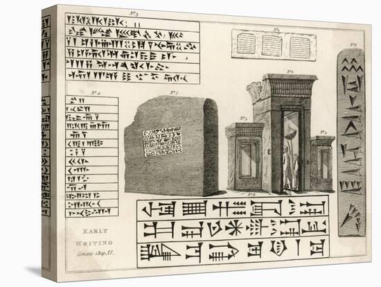 Cuneiform Writing from the Ancient City of Persepolis-null-Stretched Canvas