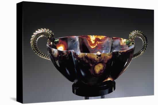Cup, Agate, Enameled Gold and Marble, Goldsmith Art, Italy, 16th Century-null-Stretched Canvas