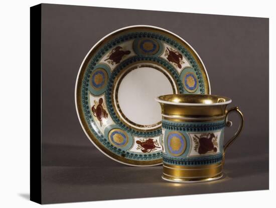 Cup and Saucer, 1814, Porcelain, Moscow Manufacture, Russia-null-Stretched Canvas