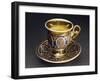 Cup and Saucer, 1820, Porcelain, Bohemia Manufacture, Czech Republic-null-Framed Giclee Print
