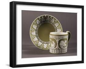 Cup and Saucer Decorated with Classical Motifs, 1790-null-Framed Giclee Print
