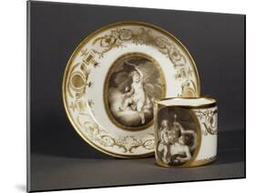 Cup and Saucer Decorated with Cupids, Grisaille, 1791-null-Mounted Giclee Print