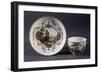 Cup and Saucer Decorated with Figures In, 1770-1780-null-Framed Giclee Print