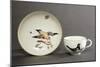 Cup and Saucer Decorated with Figures of Birds, Ceramic, 1790-null-Mounted Giclee Print