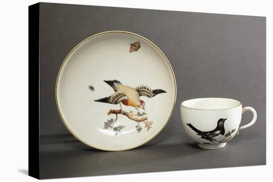 Cup and Saucer Decorated with Figures of Birds, Ceramic, 1790-null-Stretched Canvas