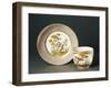 Cup and Saucer Decorated with Figures of Exotic Birds, Ceramic, 1780-null-Framed Giclee Print