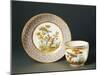 Cup and Saucer Decorated with Figures of Exotic Birds, Ceramic, 1780-null-Mounted Giclee Print