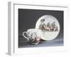 Cup and Saucer Decorated with Figures of Shepherds, Ceramic, 1780-null-Framed Giclee Print