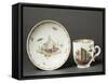 Cup and Saucer Decorated with Garden Views, 1780-null-Framed Stretched Canvas
