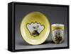 Cup and Saucer Decorated with Still Life and Fruit, Porcelain-null-Framed Stretched Canvas