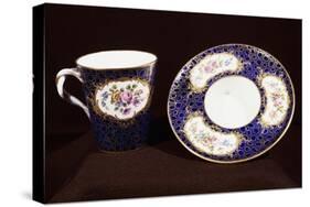 Cup and Saucer, Porcelain, Sevres Manufacture, Ile-De-France, France, 1761-1777-null-Stretched Canvas