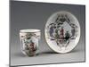 Cup and Saucer with Saxon Decorations and Oriental Figures, Porcelain-null-Mounted Giclee Print