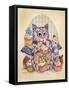 Cup Cake Kitty-Linda Ravenscroft-Framed Stretched Canvas