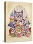 Cup Cake Kitty-Linda Ravenscroft-Stretched Canvas