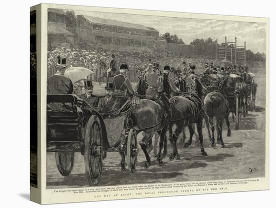 Cup Day at Ascot, the Royal Procession Passing Up the New Mile-John Charlton-Stretched Canvas