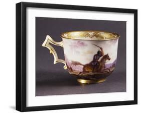 Cup Decorated with Fight Scene Between Christian and Muslim, 1750, Painted by Giuseppe Della Torre-null-Framed Giclee Print