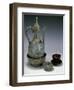 Cup Decorated with Lotus Leaves and Wine Jug Decorated with Figures of Boys Picking Grapes-null-Framed Giclee Print