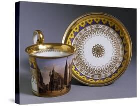 Cup Depicting St Stephen's Cathedral, and Saucer-null-Stretched Canvas