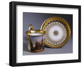 Cup Depicting St Stephen's Cathedral, and Saucer-null-Framed Giclee Print